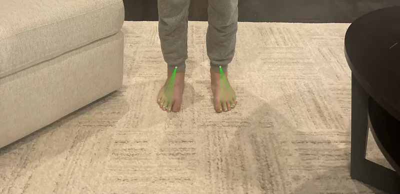 Robot-drawn front profile toes